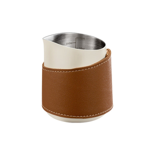 316不锈钢拉花杯 意式咖啡拉花缸打奶缸无手柄皮套拉花杯礼品定制