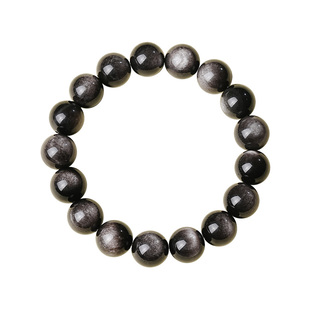 宫里上新银曜石手串男士天然黑曜石手链男生串珠生日礼物送男友