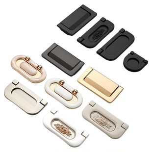 免打孔衣柜抽屉隐形暗拉手明装隐藏简约床头柜暗扣橱柜子吊环把手