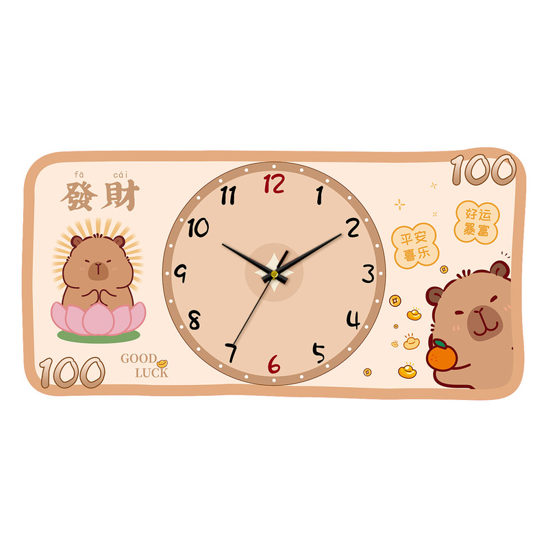 喜庆装饰画万年历石英钟表静音