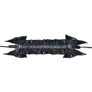 Broken bone原创 暗黑朋克小众液态PU亮皮蝴蝶结头饰发饰百搭发带