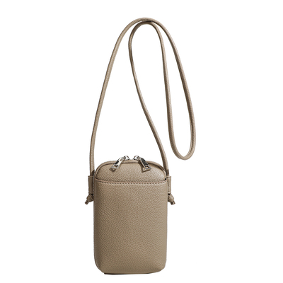 良汇手机包荔枝纹软皮拉链款斜挎手机袋简约百搭休闲迷你小包包女