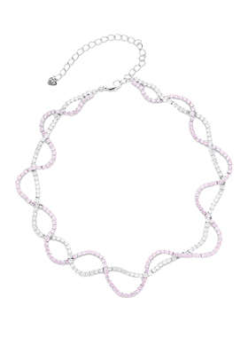 SeiCarinaY波浪交叉钻链项链