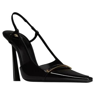 漆皮金属高跟鞋女细跟浅口单鞋