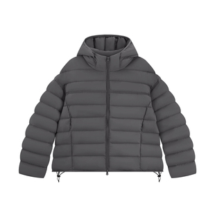 韩版休闲轻量龟背排骨羽绒服女连帽短款2025冬季新款有型保暖外套