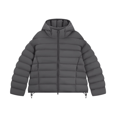 韩版轻型连帽保暖排骨羽绒服鹅绒