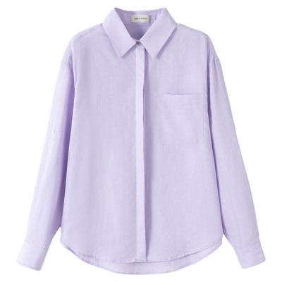 FANLE STUDIOS莫兰迪色系天丝亚麻防晒舒适透气廓形长袖两穿衬衫