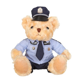 交警小熊儿童礼物警察玩偶毛绒玩具消防宣传公仔制服泰迪熊印logo