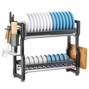 窄款小型碗碟收纳架304不锈钢厨房台面碗架碗筷沥水架碗盘置物架