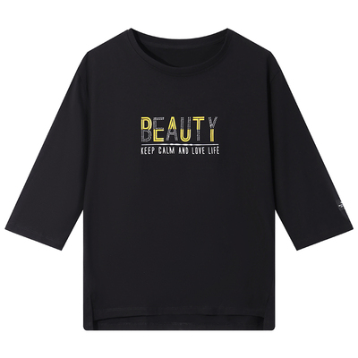 白色夏季七分袖上衣t恤女