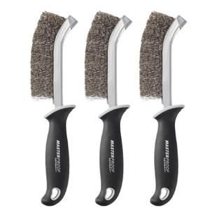 麦思德不锈钢丝刷铜丝刷带柄工业打磨除铁锈清洁加密铜丝刀型刷子