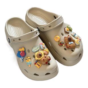 卡皮巴拉洞洞鞋配饰趣味糖果食玩crocs鞋花适配卡洛驰装饰扣卡扣