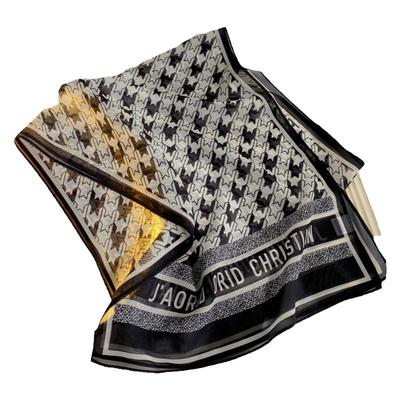 春秋乔其时尚气质条纹女长条丝巾