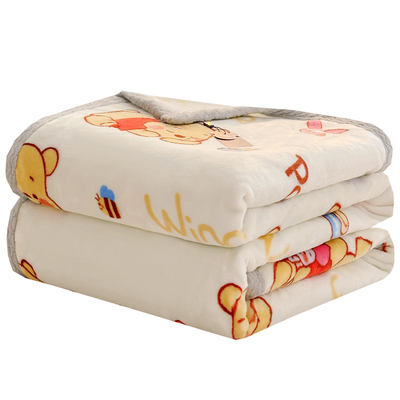 双面牛奶绒毛毯小熊维尼盖毯