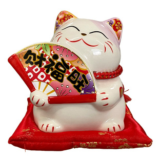 福缘猫小号迷你车载招财猫汽车车饰办公台桌面小摆件开业创意礼品