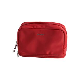 iplaybox时尚纯色尼龙大容量双层化妆包女日常随身便携化妆收纳包