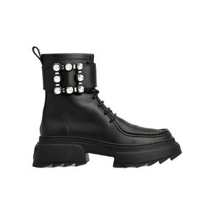 【礼物】Roger Vivier/RV女鞋Wallaviv饰扣皮靴厚底短靴