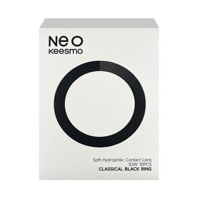 韩国NEO可视眸美瞳小黑环自然彩色隐形近视眼镜大小直径日抛10片