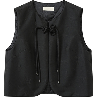 播商场同款新中式百搭马甲女秋冬新款圆领外套BDS4MD3801