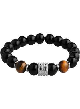 黑光石红虎眼手链男潮