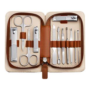 可定制印logo指甲钳指甲刀便携修甲工具剪刀12件套装皮包高端礼品