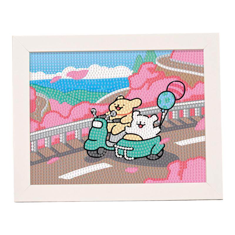 线条小狗儿童钻石贴画手工diy画