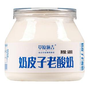 草原额吉奶皮子老酸奶内蒙古奶皮子酸奶原味酸奶特产酸牛奶600g