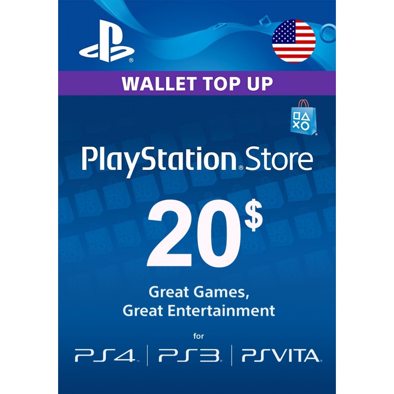 PlayStation Store Gift Card $20美元美国PSN充值点卡美服 (版)