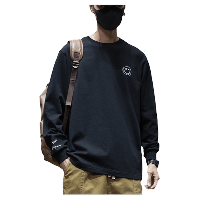 笑脸刺绣长袖T恤内搭打底衫加大