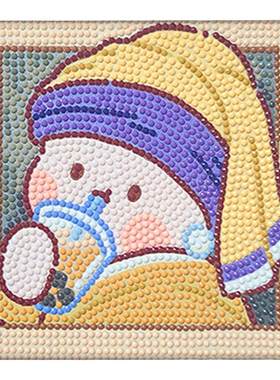 可爱卡通钻石画女孩diy手工带框