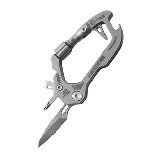 拉格斯钛合金工具扣多功能大马士革钢小刀锁定式户外露营登山挂扣