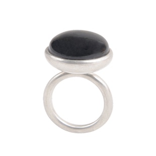 LOOM白瓷玉金曜石珍宝戒指S925银重工小众天然石轻奢高级戒指女