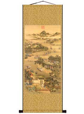 十二月令五月画芯卷轴挂画