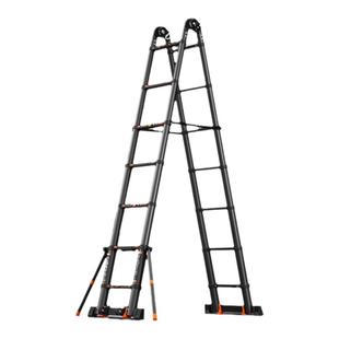 巴芬六脚防晃伸缩梯铝合金梯子加厚折叠人字梯家用升降楼梯工程梯