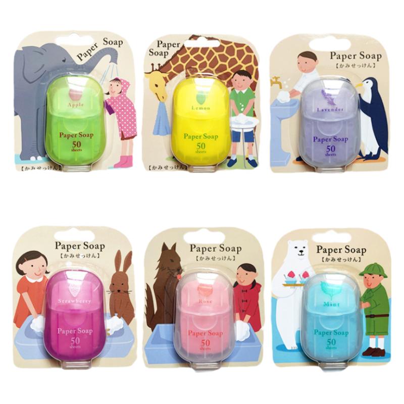 日本papersoap婴儿便携纸香皂迷你肥皂纸儿童消毒固体洗手肥皂片