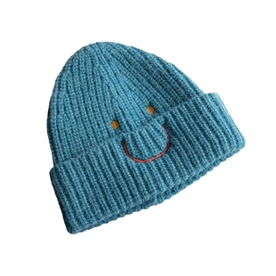 北美笑脸针织帽!传递心情多巴胺色系加厚女男冷帽冬护耳包头网红