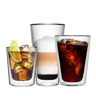 COFFEE JAZZ 双层玻璃杯隔热防烫水杯耐热泡茶杯冷饮杯美式咖啡杯