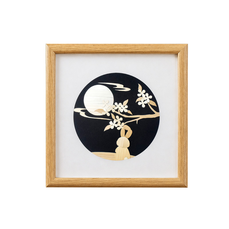 手工diy麦秆画中秋节沙龙社区活动材料包创意麦秸装饰画相框摆件