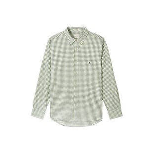 【亚洲版型】GANT/甘特男士纯棉通勤衬衣绿格纹复古休闲长袖衬衫