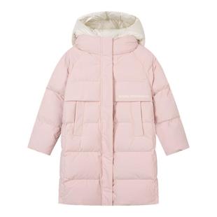 水孩儿儿童女童羽绒服长款冬装新品大童连帽羽绒衣三防鸭绒外套