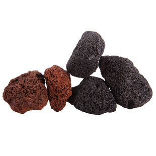 天然红色黑色火山石颗粒铺面大块原石北方火岩石盆栽造景吸水石头