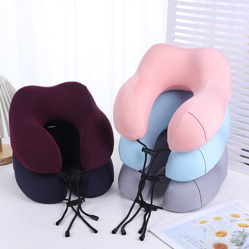 纯色u型护颈枕睡觉脖子u午睡旅行脖棉枕枕头飞机记忆靠枕夏形