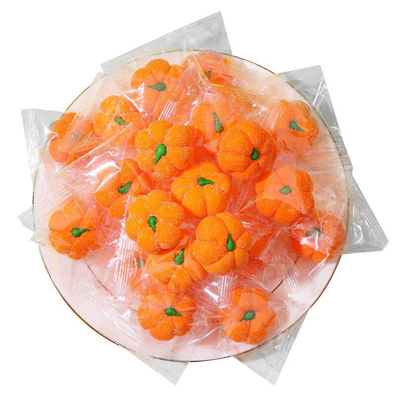3D南瓜造型棉花糖可爱高颜值柿子软糖创意蛋糕装饰儿童节日小礼物