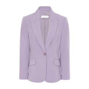 JESSIE气质西装2026秋季新款女士紫色休闲薄款小个子天丝西服外套