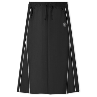 斯凯奇流行女装简约高级穿搭中裙舒适半身裙时尚百搭休闲运动伞裙