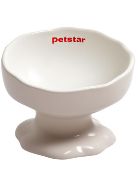 【petstar_泡芙碗】猫狗碗保护颈椎高脚陶瓷碗不易打翻宠物食碗
