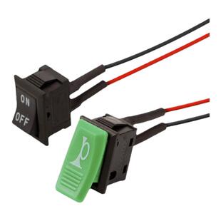 小型开关按钮  汽车电路电线喇叭电器迷你船形船型开关圆形带线