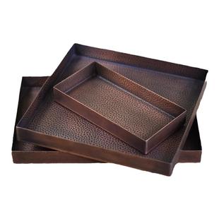 加厚紫铜盘子铜盘健康铜器餐盘饭店家用长托盘方形手工仿古调料碟