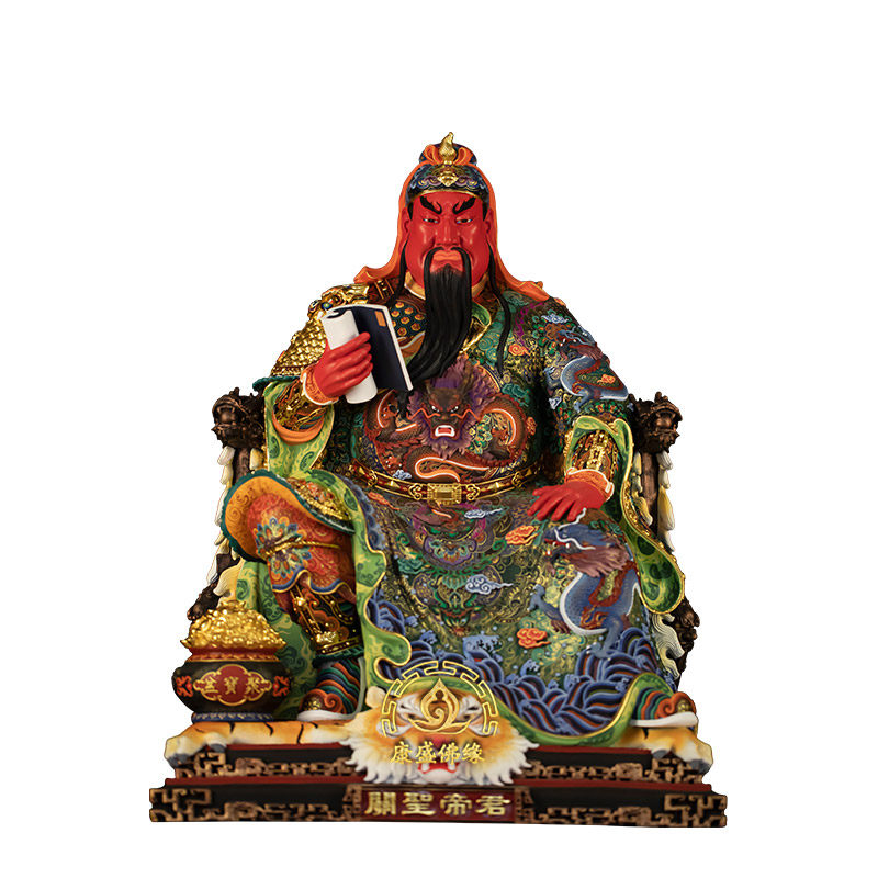 匠心雕刻关圣帝君神像供奉摆件