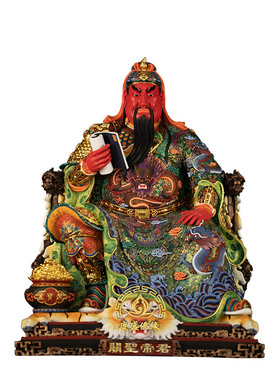 匠心雕刻关圣帝君神像供奉摆件